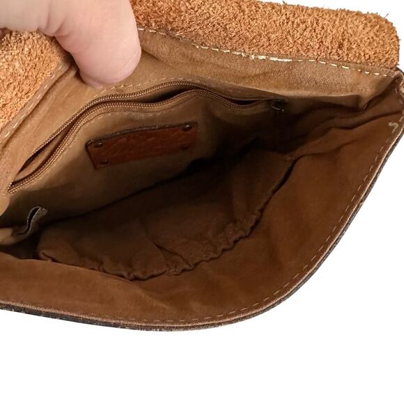 Patricia Nash Tooled Leather Crossbody Brown Floral Embossed Boho Western Bag - Picture 5 of 16